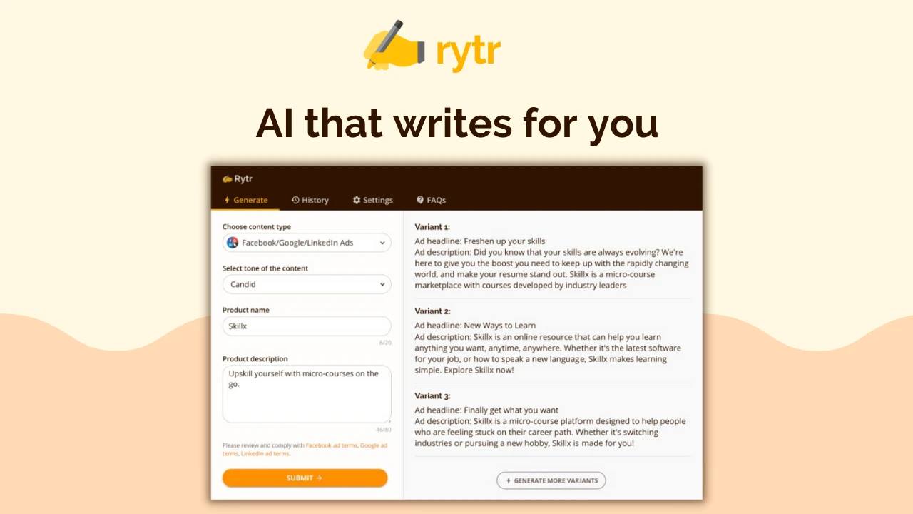 Rytr AI the most powerful writing assistant
