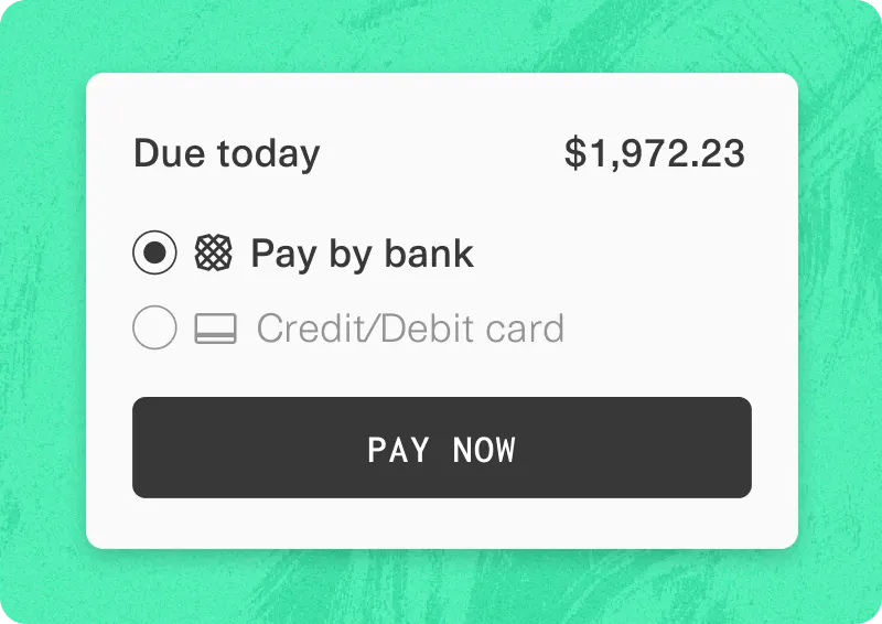 pay by bank UI Plaid